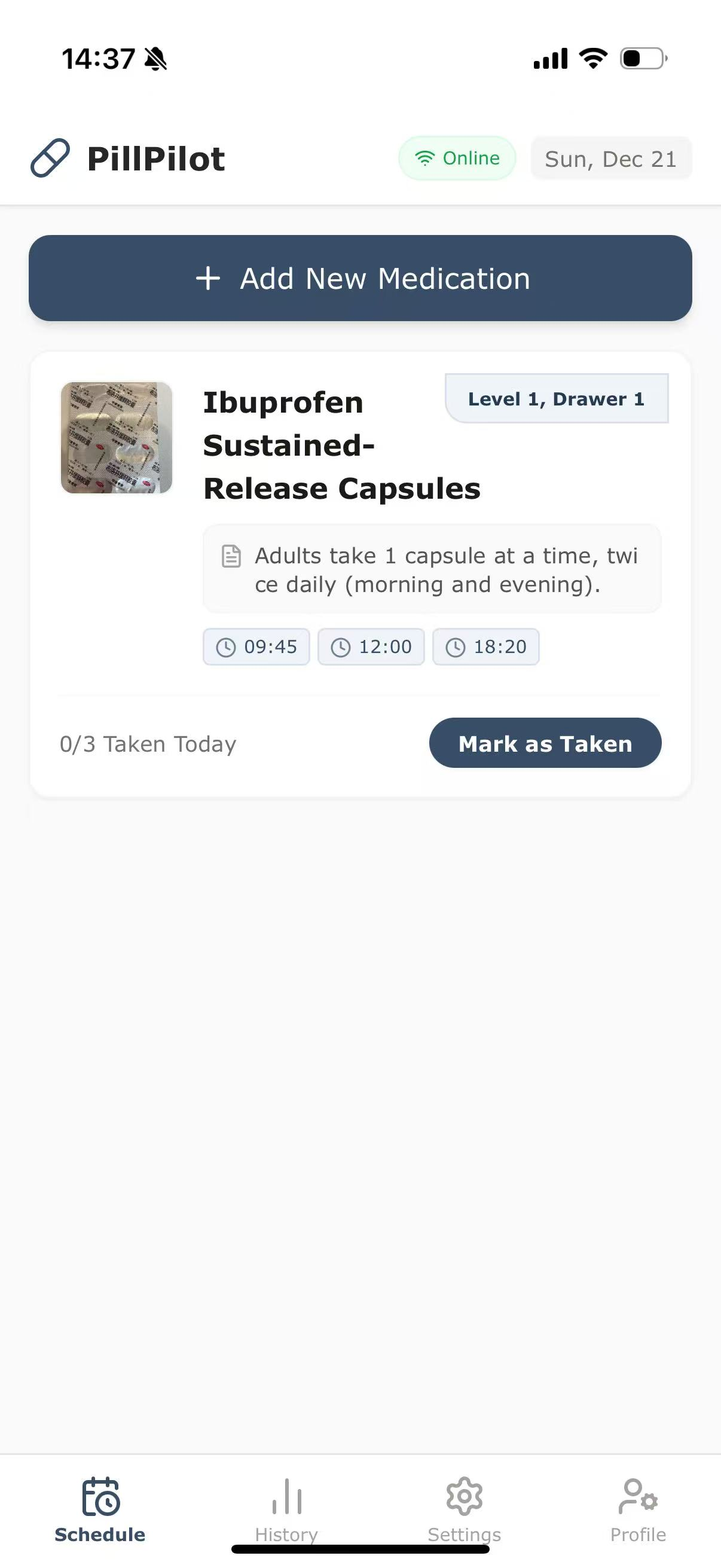 PillPilot App Interface